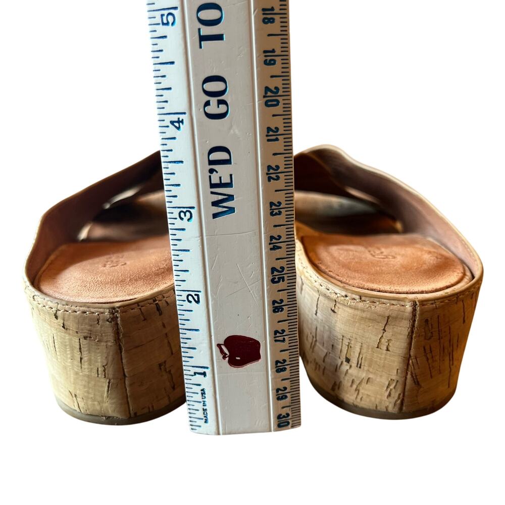 Gentle Souls Giselle X Brand Slides Size 7 Tan Brown Cork Wedge Open Toe Shoes - Picture 3 of 8